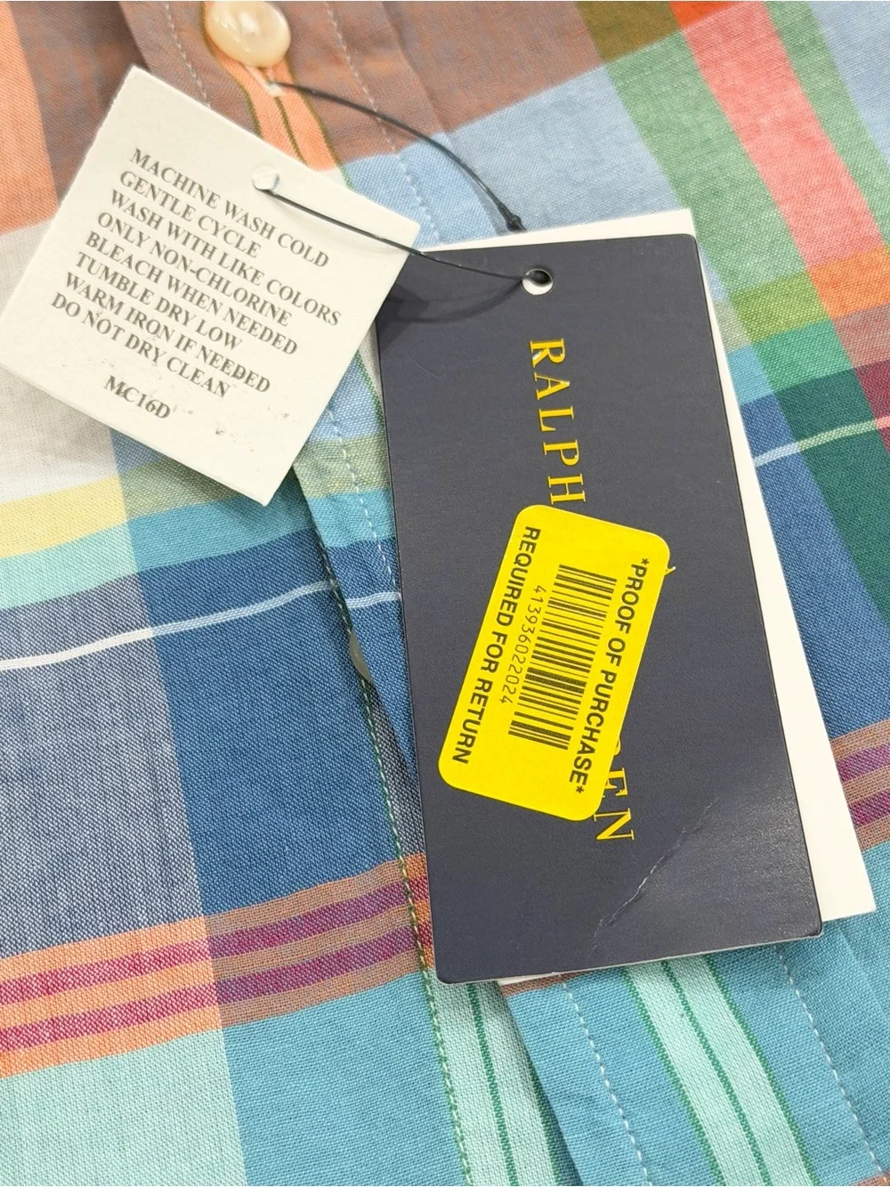 Ralph Lauren NWT Authentic Indian Madras Plaid Shirt